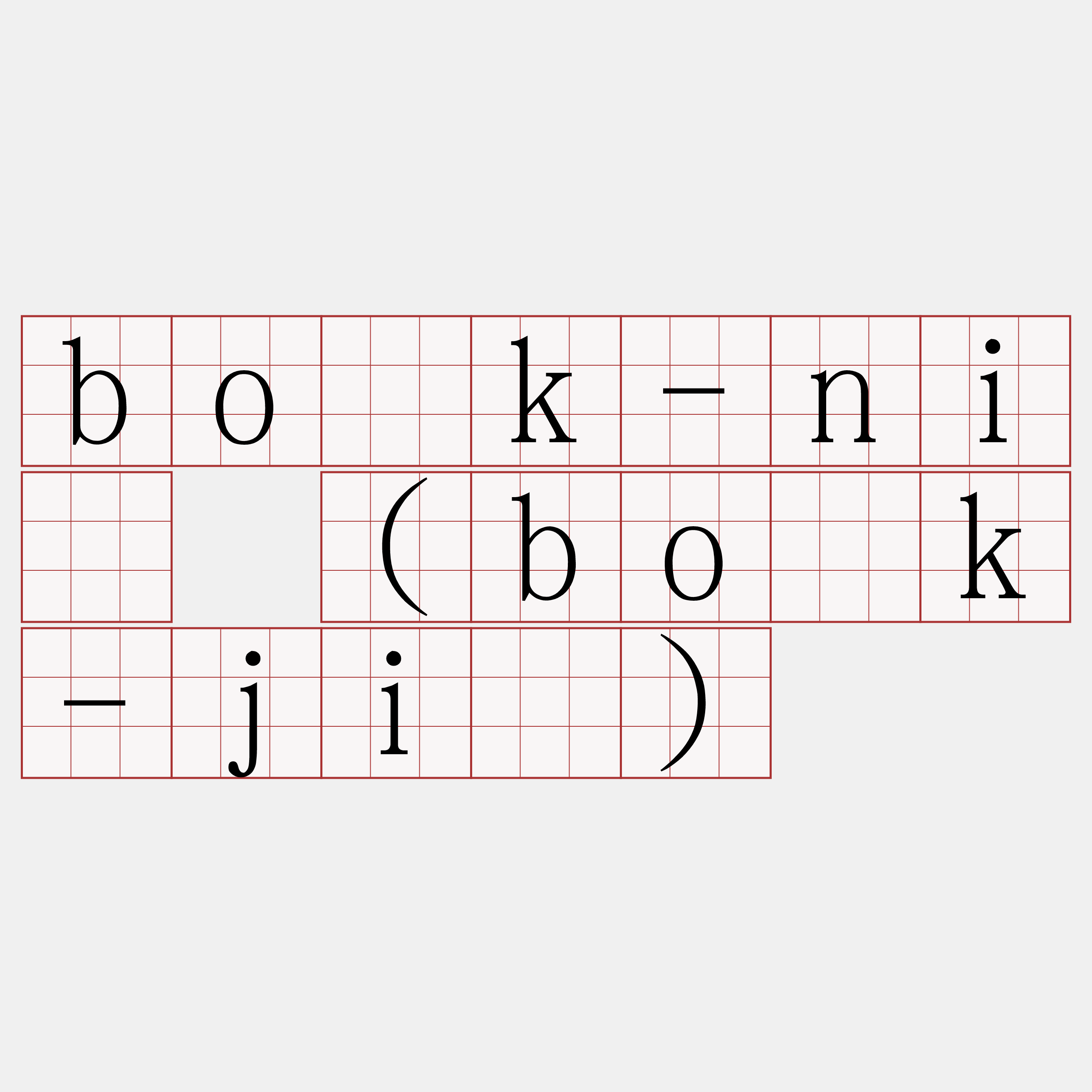 bo̍k-ní (bo̍k-jí)